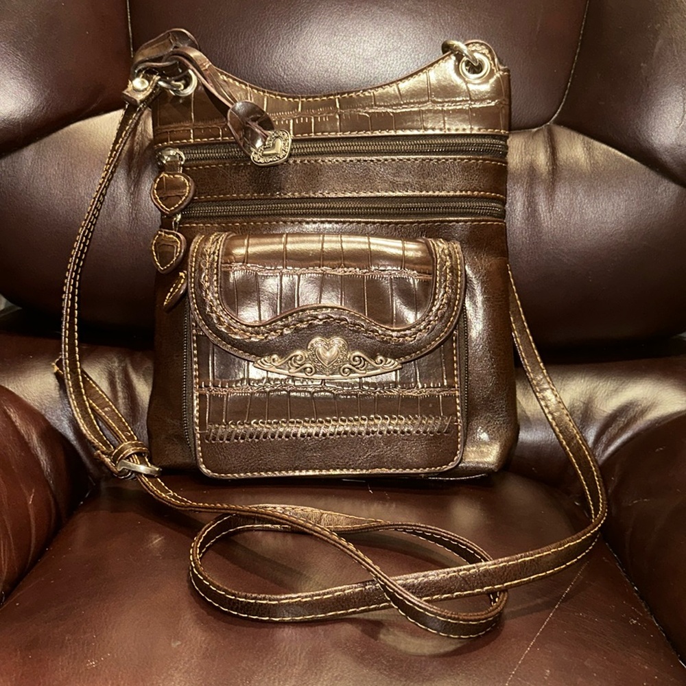 Leather Croc Print Bag